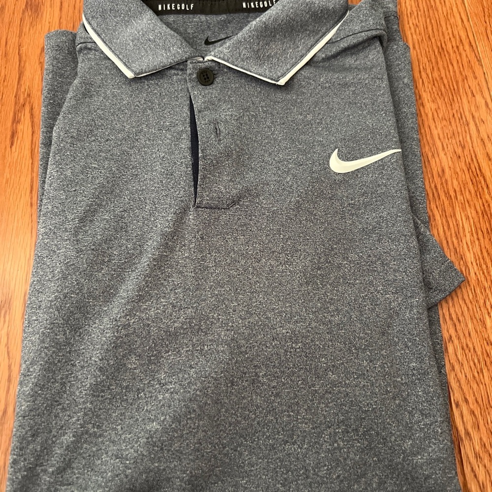 Men’s Nike Golf Polo Shirt. Dri-Fit. Dark Gray/Blue. Size: Large